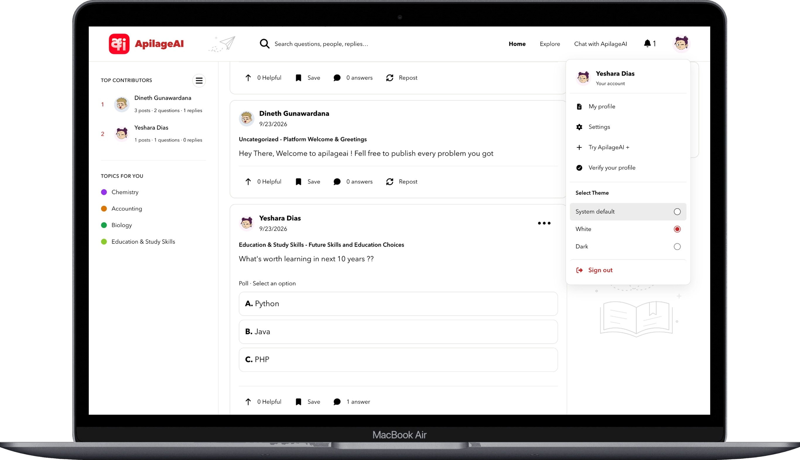 ApilageAI Desktop App Interface